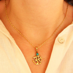 Pendentif aum doré pierre...