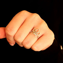Bague argent fine fleur de...