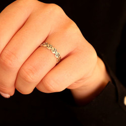 Bague argent fine motif aum