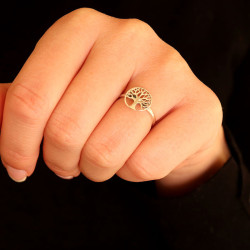 Bague argent fine arbre de vie