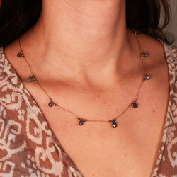 Collier fil de coton pierre...