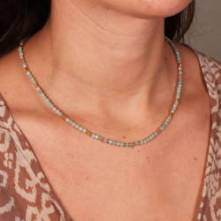 Collier fin pierres amazonites