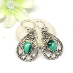 Boucles d'oreille malachite...