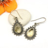 Boucles d'oreille pierre jaune citrine en argent