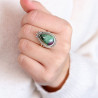 Bague argent ethnique pierre colorée