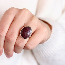 Bague pierre rubis en...