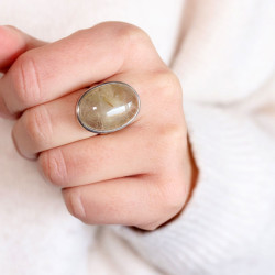 Bague argent ajustable et...