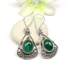 Boucles d'oreille malachite...
