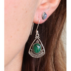 Boucles d'oreille malachite...