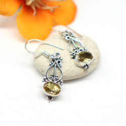 Boucles d'oreille citrine...