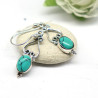 Boucles d'oreille argent ajourée et turquoise