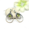 Boucles d'oreille argent et pierre péridot