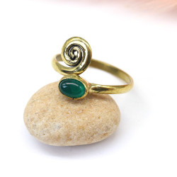 Bague dorée réglable et...