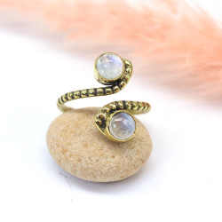Bague dorée réglable et 2...