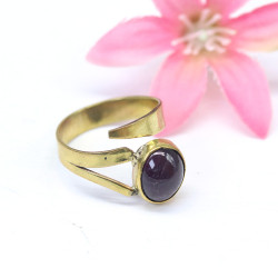 Bague dorée réglable et...