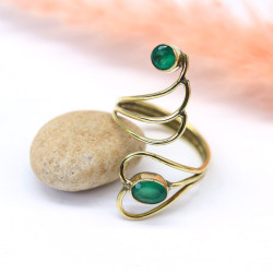 Bague dorée allongée...