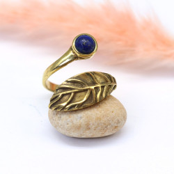 Bague dorée réglable motif...