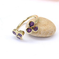 Bague dorée réglable et 6...