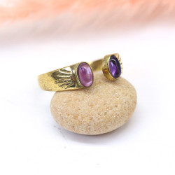 Bague en laiton doré et...