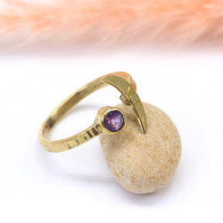 Bague dorée réglable demi...