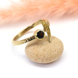 Bague dorée demi lune et...
