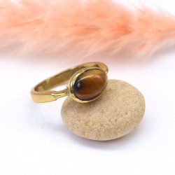 Bague dorée en laiton et...