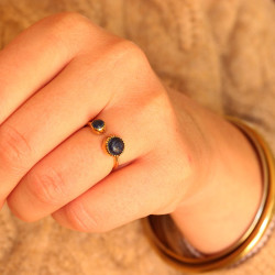 Bague fine pierres lapis...