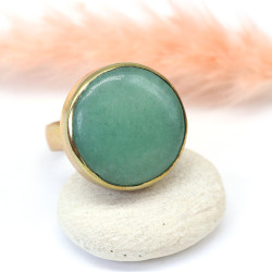 Bague dorée réglable ronde...