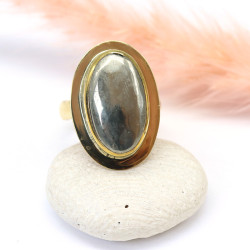 Bague réglable ovale pierre...