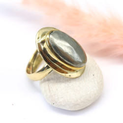 Bague réglable ovale pierre...