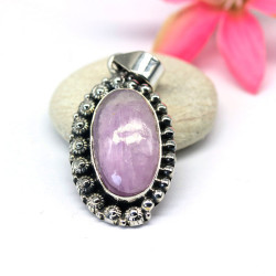 Pendentif argent opale rose
