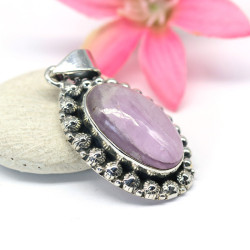Pendentif argent opale rose
