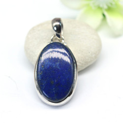 Pendentif argent ovale et...