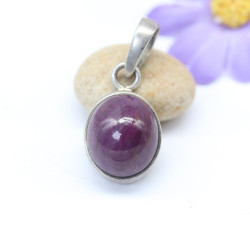 Pendentif argent pierre rubis