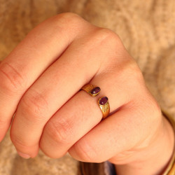 Bague laiton doré pierres...