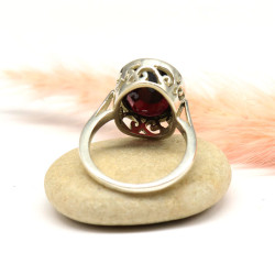 Bague grenat et argent