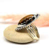 Bague oeil de tigre bohème en argent