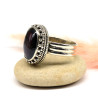 Bague argent pierre bordeaux