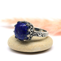 Bague argent pierre lapis lazuli carrée