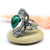 Bague malachite en argent
