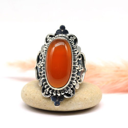 Bague argent travaillée et...