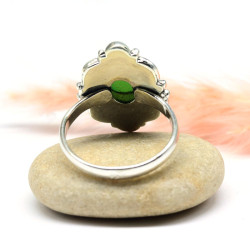 Bague travaillée pierre jade