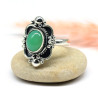 Bague travaillée en argent pierre jade