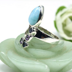 Bague argent bohème pierre larimar