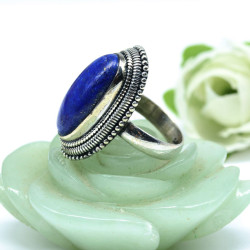 Bague bohème argent pierre lapis lazuli