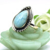 Bague argent goutte larimar