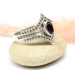 Bague bohème argent et grenat