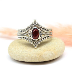 Bague argent pierre grenat
