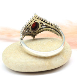 Bague grenat en argent