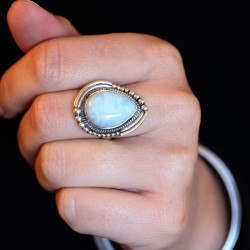Bague ethnique pierre larimar